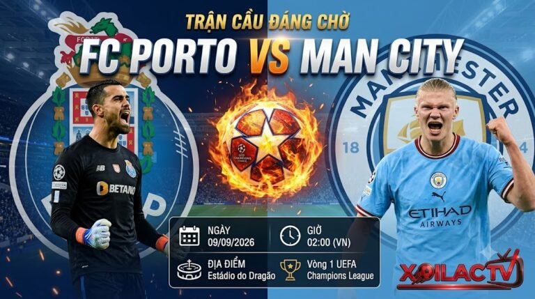 Ảnh bìa nhận định, soi kèo trực tiếp bóng đá FC Porto vs Manchester City vòng 1 Champions League cùng chuyên gia Xoilac TV.